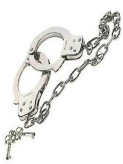 Chrome Hand Cuffs With 19 Inch Chain - Passionzone Adult Store